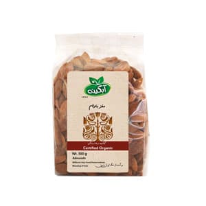مغز بادام ارگانیک شاهرودی آبگینه 500 گرم