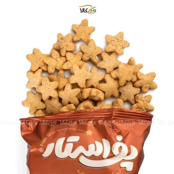 اسنک گیاهی چهار غله با ادویه چیز برگر – 50 گرم – پف استار
