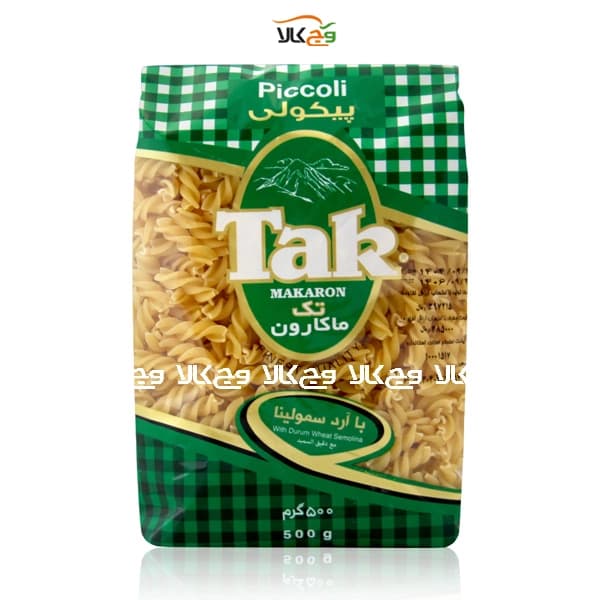 ماکارونی پیکولی با آرد سمولینا تک ماکارون – 500 گرمی