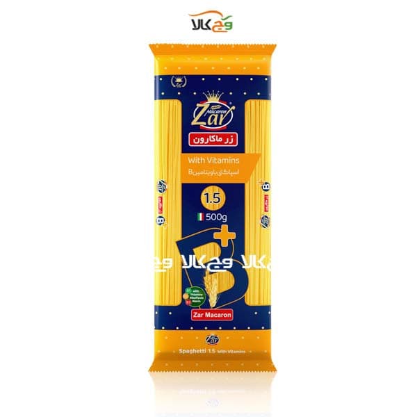 اسپاگتی غنی شده ویتامین گروه ب ماکارونی وگان زر ماکارون – 500 گرمی