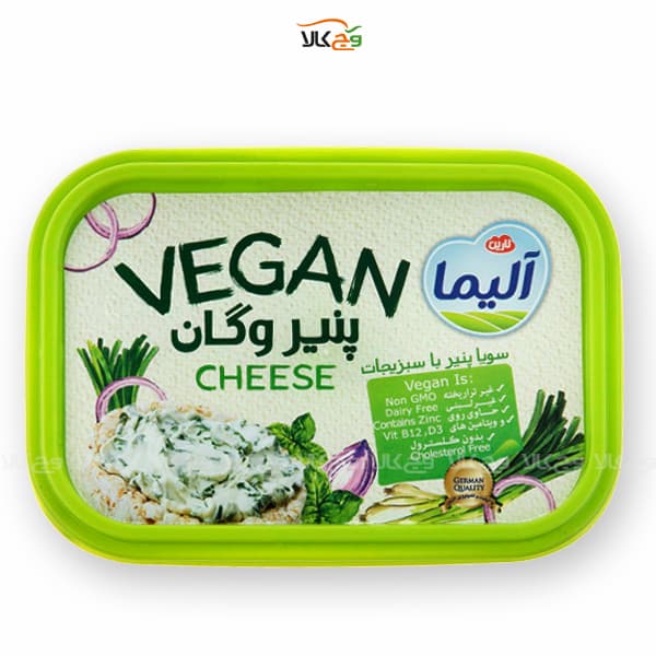 پنیر سویا گیاهی وگان خامه ای سبزیجات – آلیما – 250 گرمی