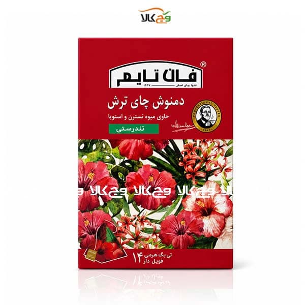دمنوش چای ترش حاوی میوه نسترین و استویا (تندرستی) فان تایم – 14 عددی