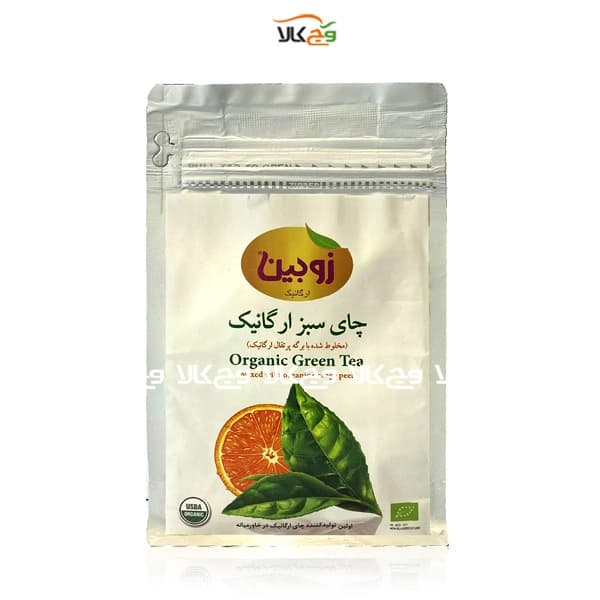 چای سبز و برگه پرتقال ارگانیک – 100 گرمی – زوبین