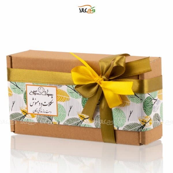 جعبه هدیه شکلات دستساز و دمنوش وگان – 9 عددی