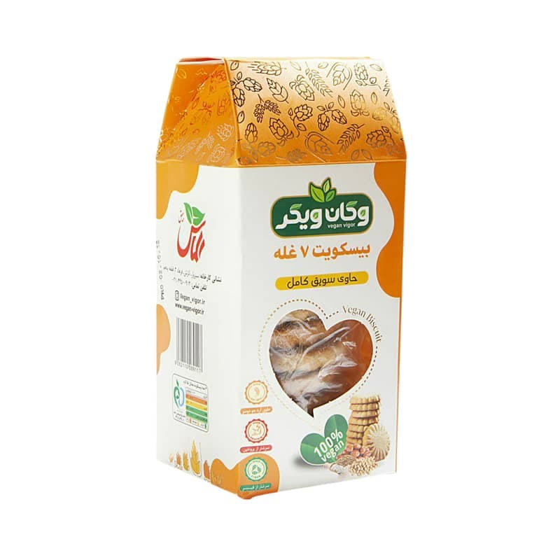 بیسکویت وگان | حاوی 7غله | 200 گرم
